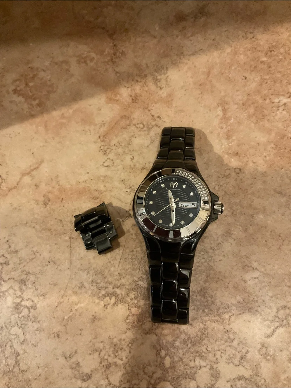 Technomarine Black Ceramic diamond watch - Picture 3 of 5
